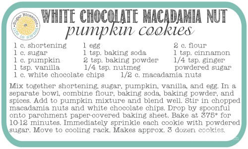 White Chocolate Macadamia Nut Pumpkin Cookies