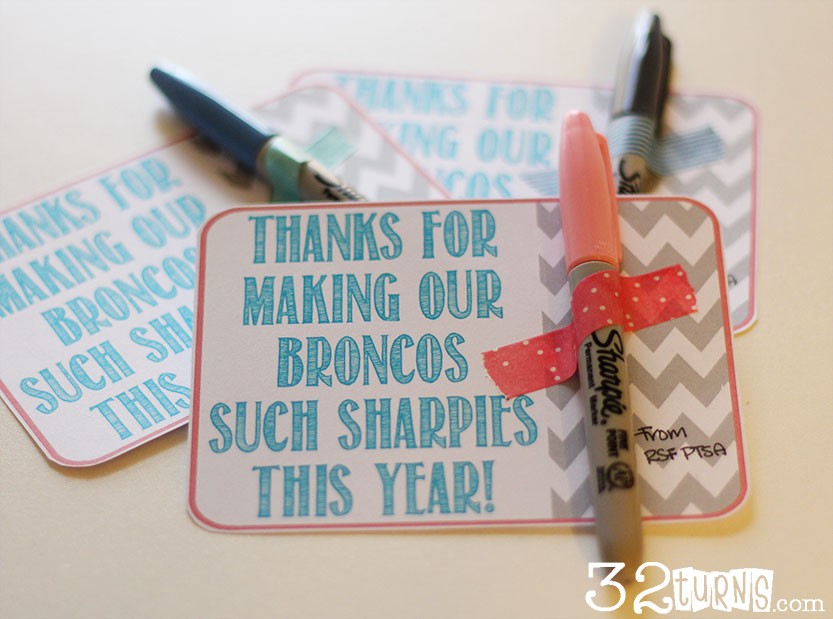 Teacher Appreciation Gift {free printable} - 32 Turns32 Turns